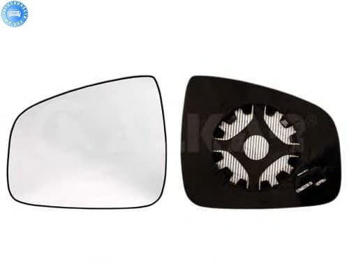Стекло зеркала Renault Logan,Sandero большое с подогревом (белое) (TYC) правое 